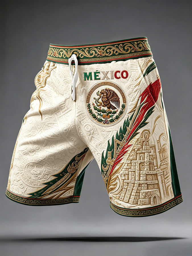 Men's Mexico Football Lover Art Printed Shorts