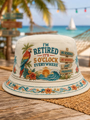 Unisex I'm Retired It's 5 O'clock Everywhere Parrot Print Casual Hat