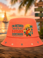 Unisex I'm Retired It's 5 O'clock Everywhere Parrot Print Casual Hat