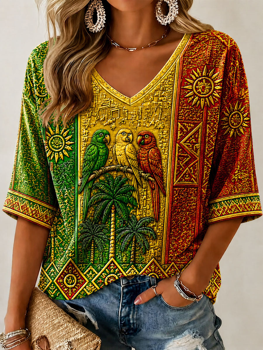 Women's 'Every Little Thing Is Gonna Be Alright' Printed Casual T-Shirt