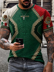 Men's Mexico Football Lover Papel Picado Art Printed T-shirt