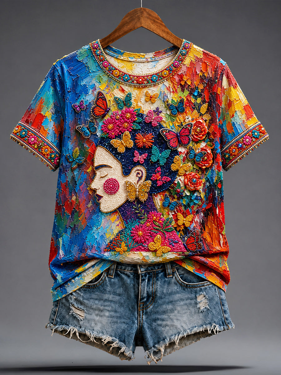 Women's Mexico Guelaguetza Lele Doll Art Printed T-shirt