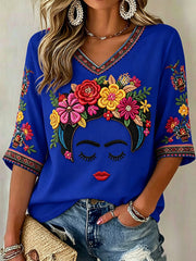 Women's Mexico Guelaguetza Lele Doll Art Printed T-shirt
