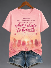 Women's Breast Cancer Awareness Print short-sleeved T-shirt