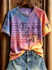 Women's It Is Well with My Soul Faithful Words Gradient Color Print short sleeve T-shirt
