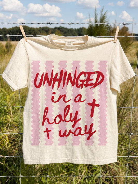 Men's Christian Unhinged in a Holy Way Short Sleeve T-shirt