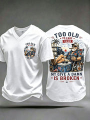 Men's "too old to care club" V-neck T-shirts