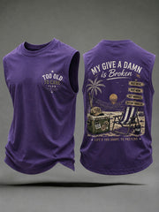 Men's "my give a damn is broken" vests