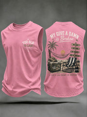 Men's "my give a damn is broken" vests