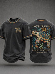 Men's Christian Love Is Kind Double Sided  Short Sleeve T-shirt