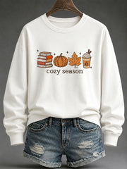 Women's Cozy Season Printed Casual Sweatshirt