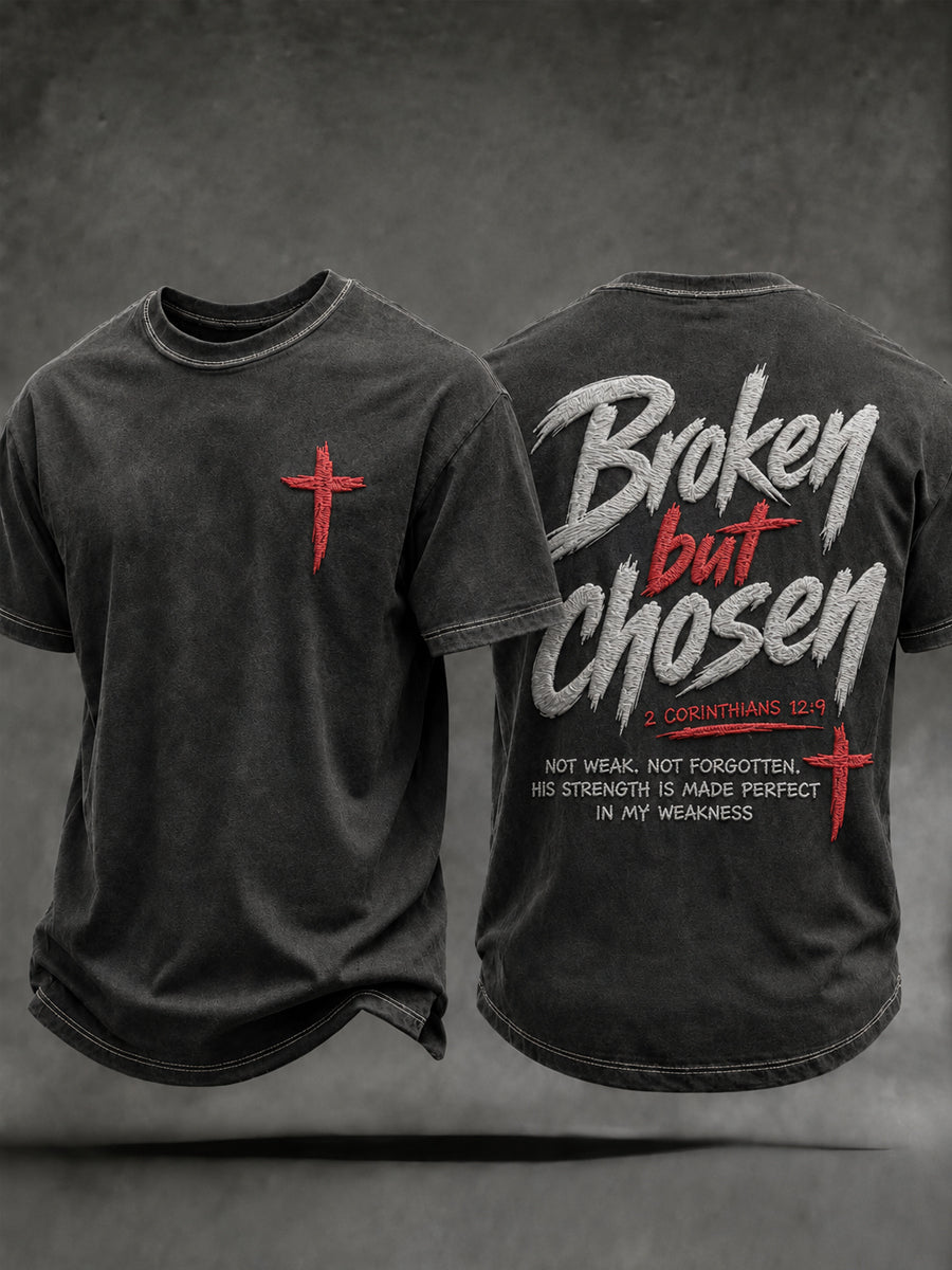 Men's Christian Broken But Chosen Cross Short Sleeve  T-shirt