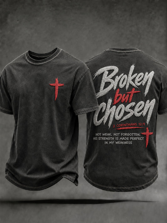 Men's Christian Broken But Chosen Cross Short Sleeve  T-shirt