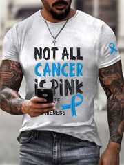 Men's Prostate Cancer Awareness Printed Casual T-Shirt