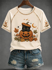 Women's Autumn Halloween Printed T-shirt