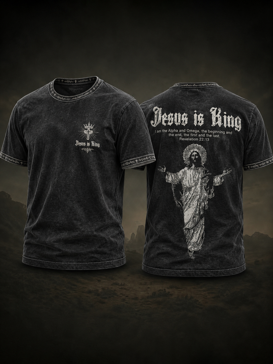 Men's ESUS IS KING short sleeves t-shirt