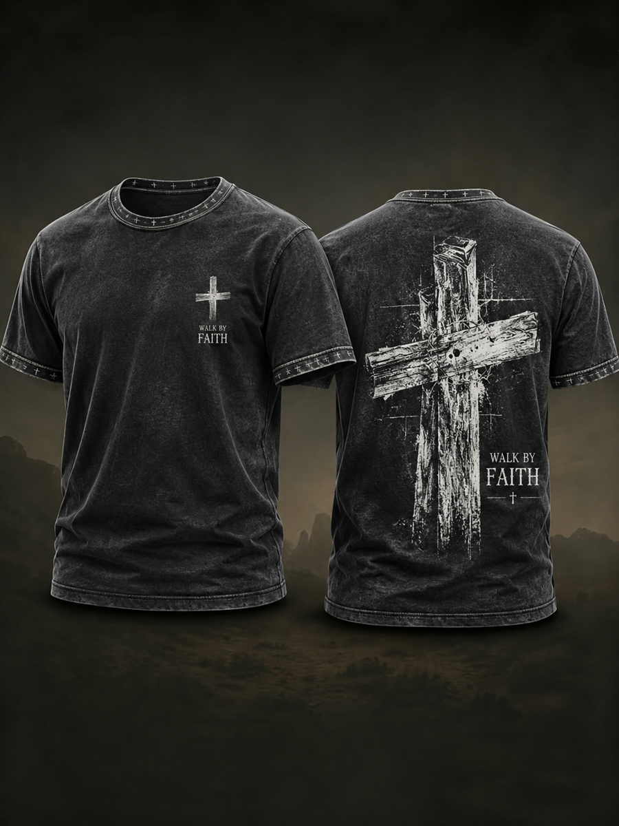 Men's walk by faith short sleeves t-shirt