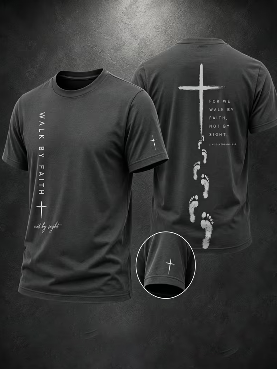 Men's walk by faith short sleeves t-shirt