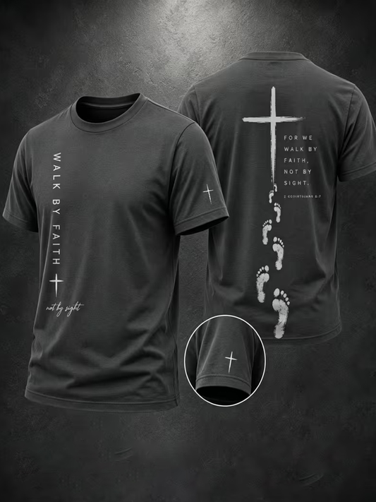 Men's walk by faith short sleeves t-shirt