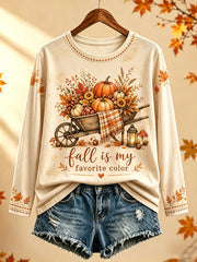 Women's Fall Is My Favorite Color Round neck long sleeve T-shirt