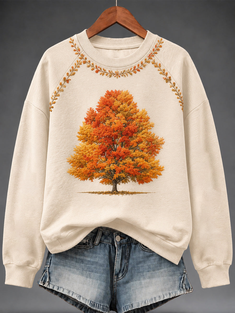 Women's Autumn Art Print Sweatshirt