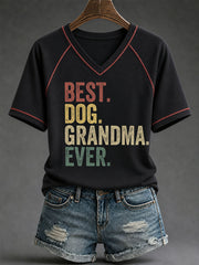 Women's Best Dog Grandma Ever V-neck T-shirt