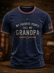 Men's My Favorite People Call Me Grandpa Printed T-shirt
