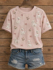 Women's Floral Poodle T-Shirt