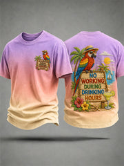 Men's No Working During Drinking Hours Print Casual Tee