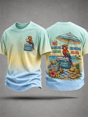 Men's No Working During Drinking Hours Print Casual Tee