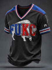 Men's Football Lover Bulls BUF Art Printed T-shirt