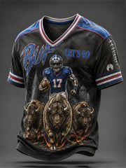 Men's Football Lover Bulls BUF Art Printed T-shirt