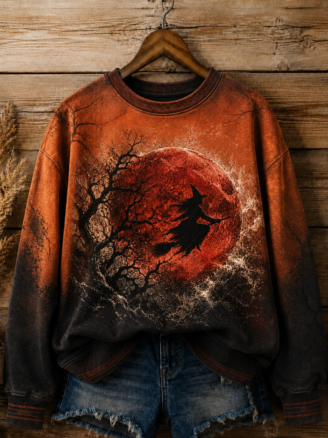 Women's Halloween Witch Printed Sweatshirt