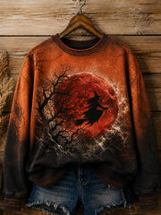 Women's Halloween Witch Printed Sweatshirt