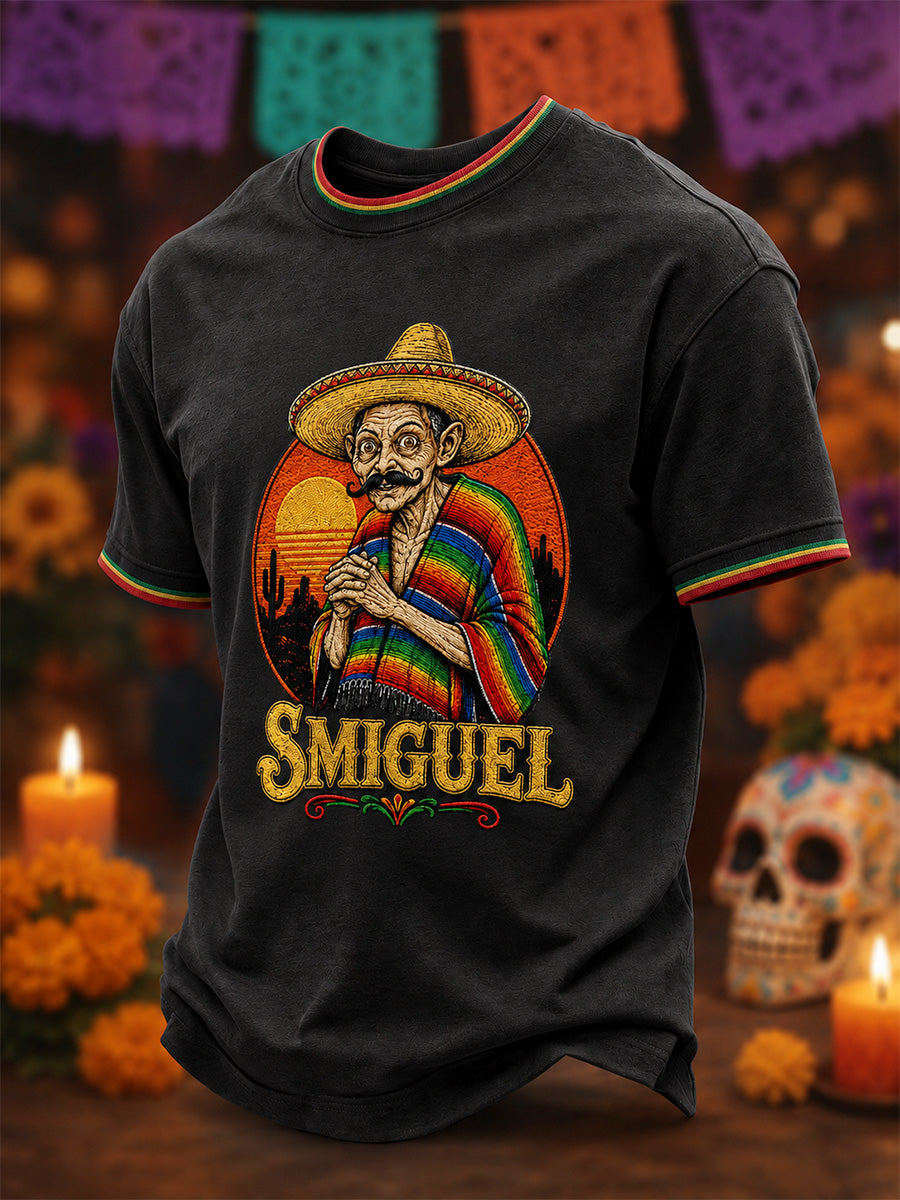 Men's Day Of The Dead Print Casual Tee