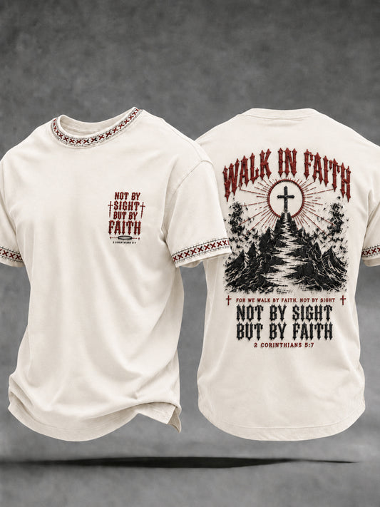 Men's Christian Not By Sight But By Faith Short Sleeve T-shirt