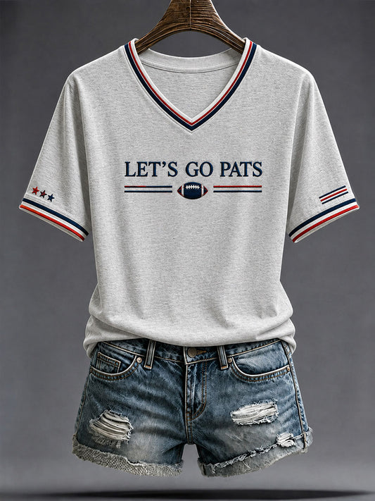 Women's Football Print Short-sleeved T-shirt