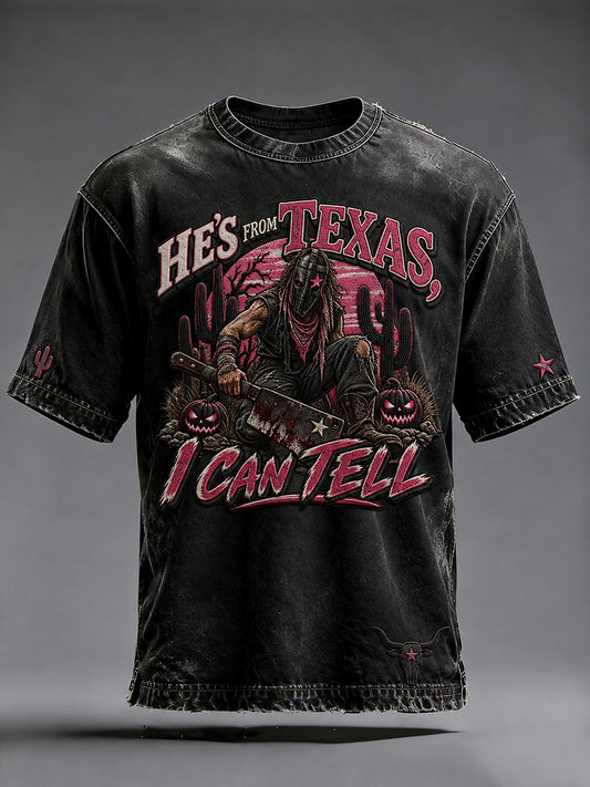 Men's Texas Halloween Printed T-shirt