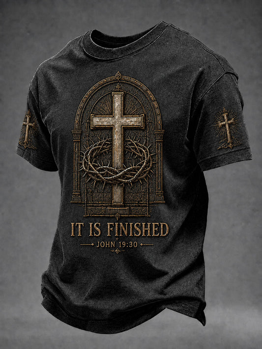 Men's Christian IT IS FINISHED JOHN 19:30 Short-Sleeve T-Shirt