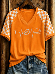 Women's Tennessee Football Game Day Casual Printed T-shirt