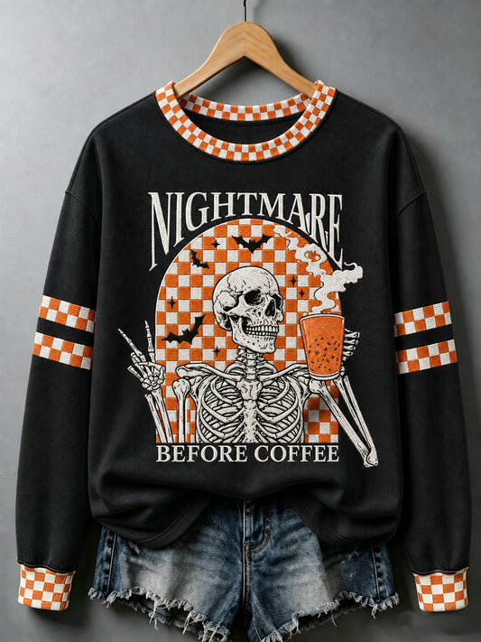 Women's I‘m A Nightmare Before Coffee Print Sweatshirt
