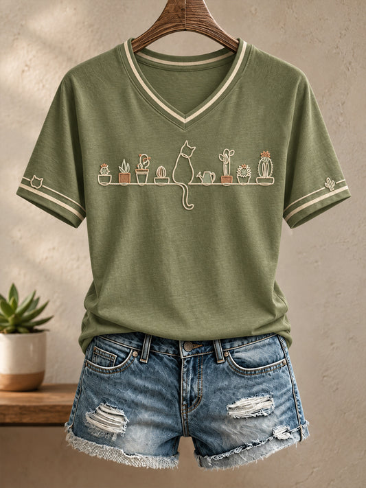 Women's Plants Lover Art Printed T-shirt
