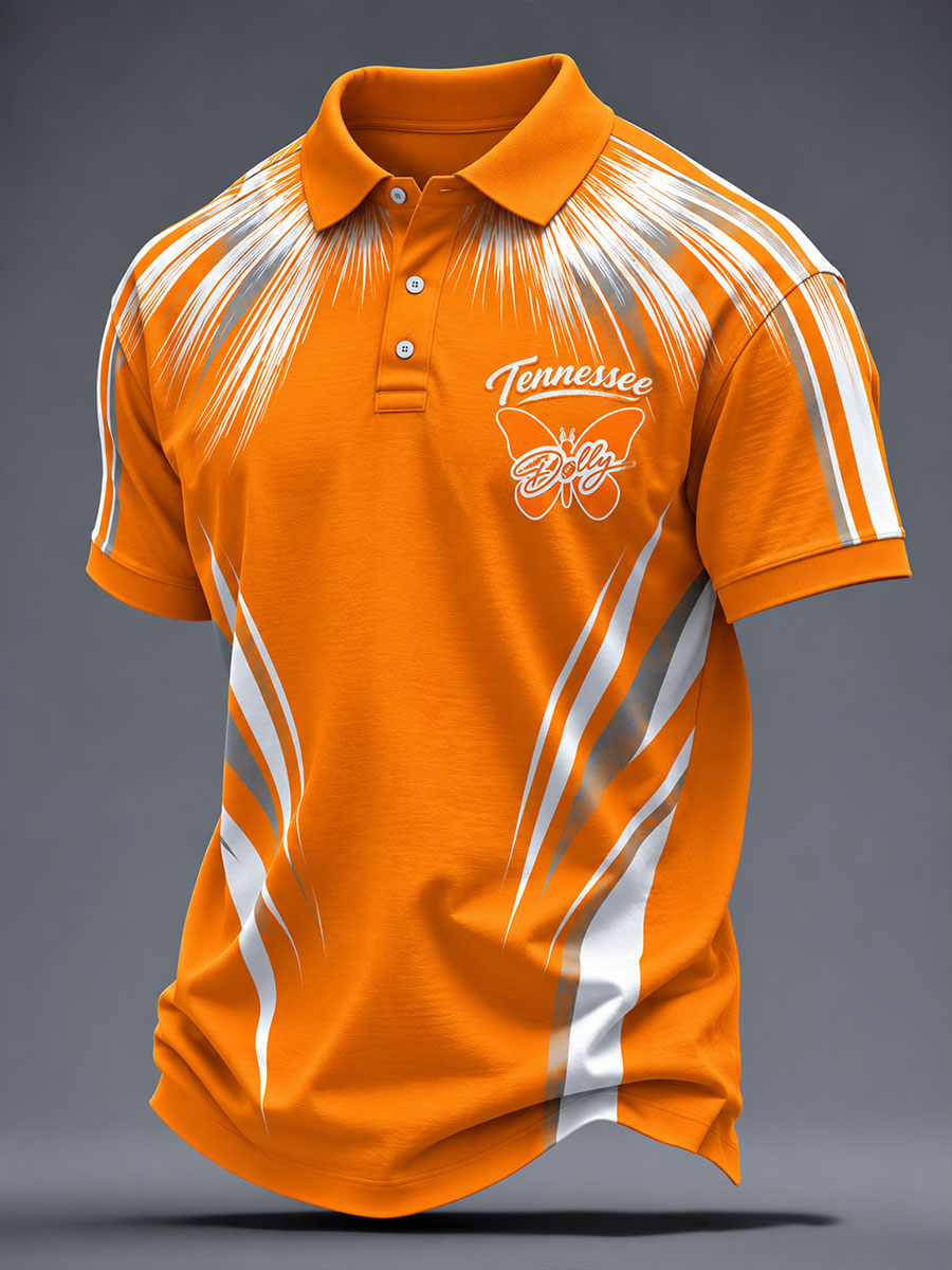 Men's Game Day Football Printed Casual Polo Shirt