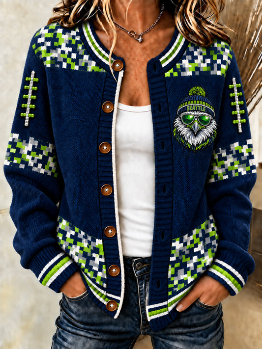 Women's Football Gameday Gift For Football Fans Cardigan