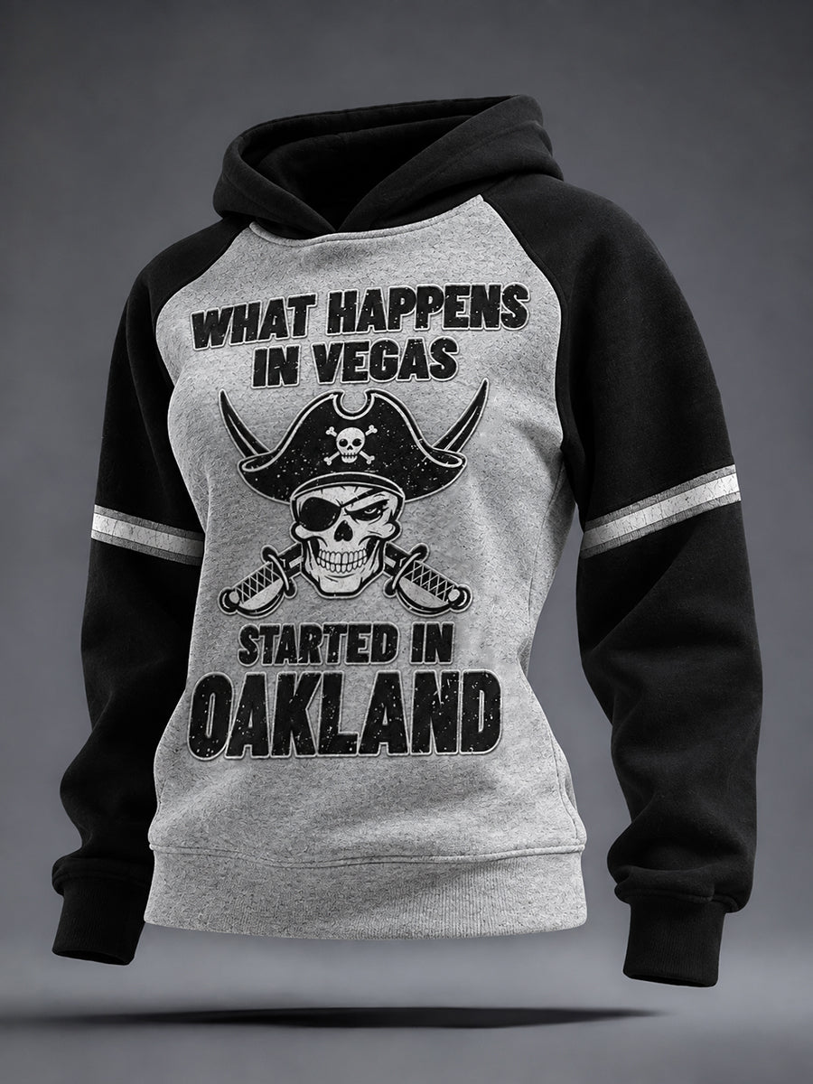Women's What Happens In Las Vegas Started In Oakland Print Hoodie