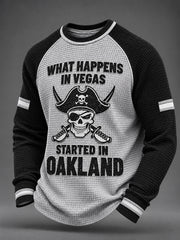 Men's What Happens In Las Vegas Started In Oakland Print Waffle Sweatshirt