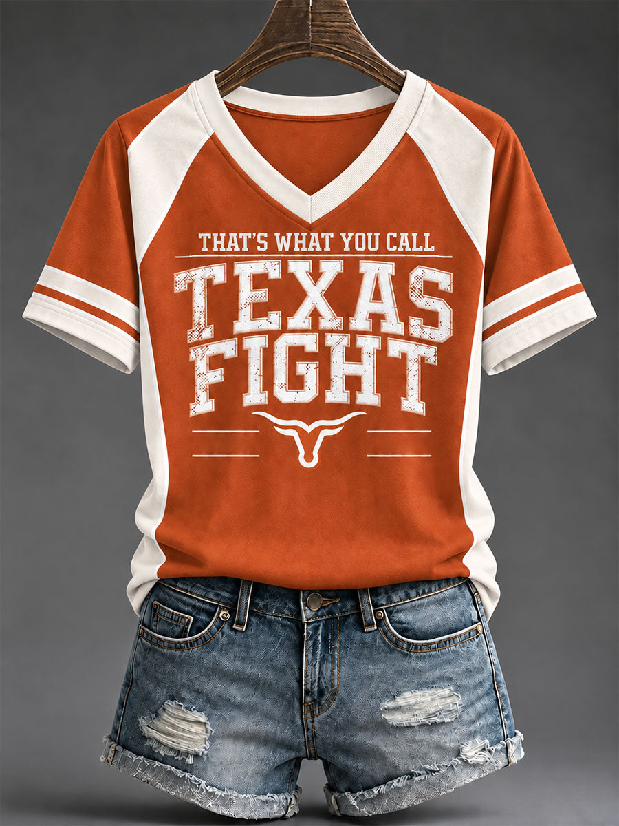 Women's "That's What You Can Call Texas Fight" Football Game Day Casual T-Shirt