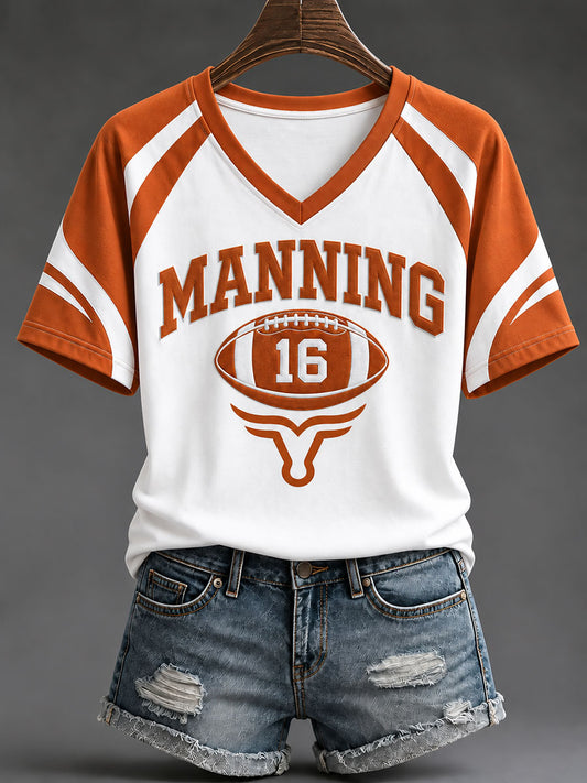 Women's Football Game Day Casual T-Shirt