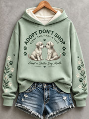 Women's Adopt a Dog Month Pet Lover Print Sweatshirt