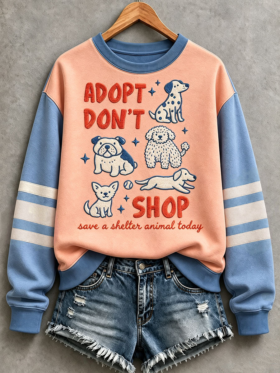 Women's Adopt a Dog Month Pet Lover Print Sweatshirt
